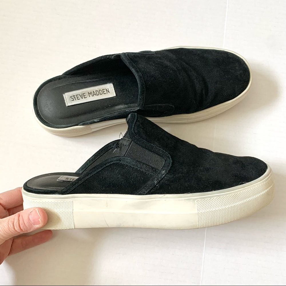 Steve Madden Glenda Black Leather Mules